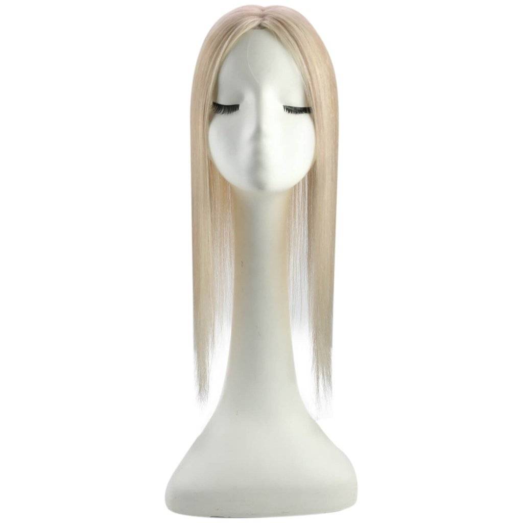  Virgin Hair Piece Topper Highlight Blonde Straight wigspiece