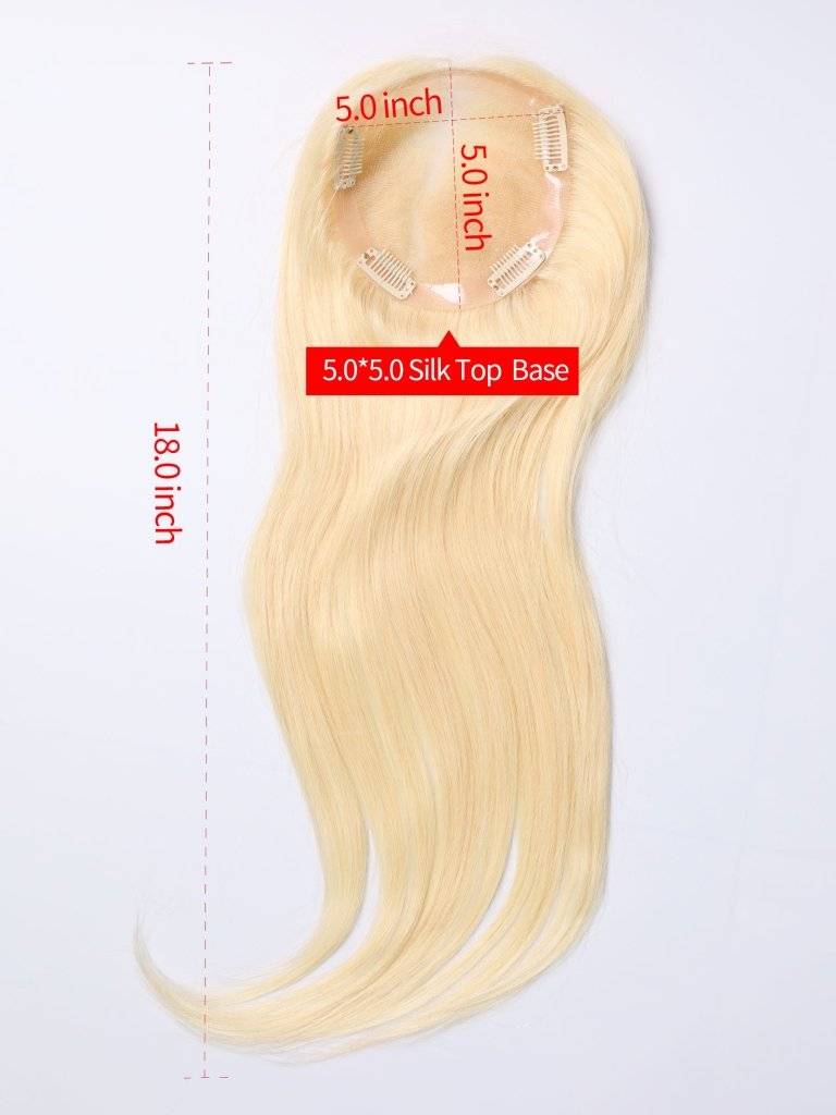  Human Hair Wigs Silk Top Base Hair s Without Bangs Off Blonde Color #613[Density Upgrade 180%]piece