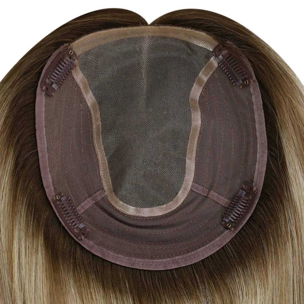  Large Base Hair Topper Virgin Real Hair Topper Balayage ColorWigs Hair PieceWigs Hair Piecepiece