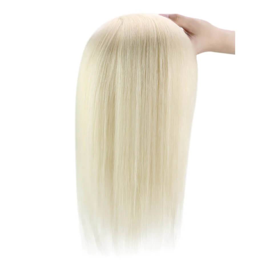  Hair Topper Real Human Hair 5"*5" Base Platinum Blondepiece