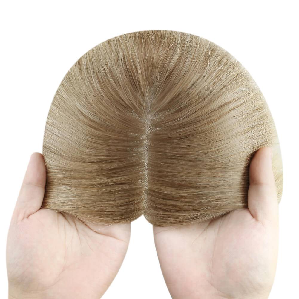  3*5inch Wigs Hair Piece Hair Toppers For Women Ombre Brown to Blondepiece