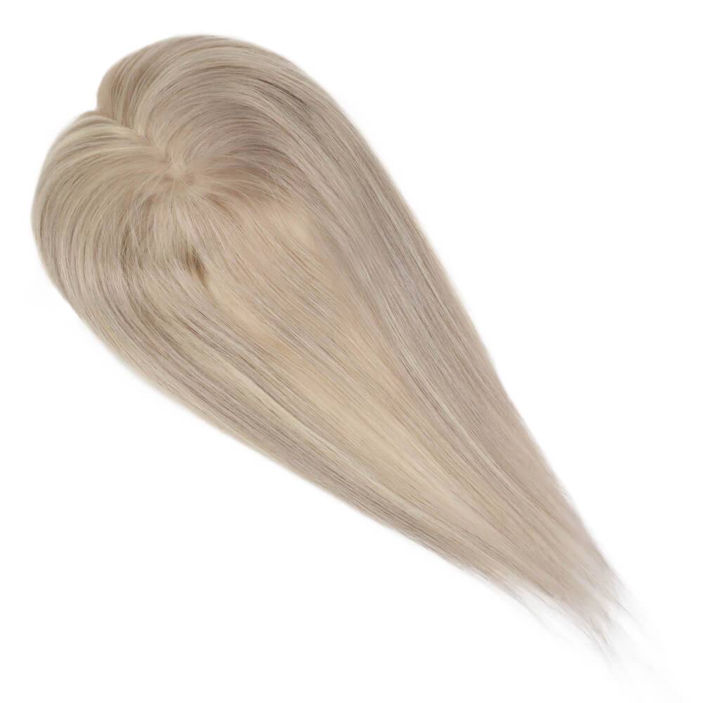  Topper Hair s Real Human Hair 5"*5" Base Blonde Hair(#P18/613)piece