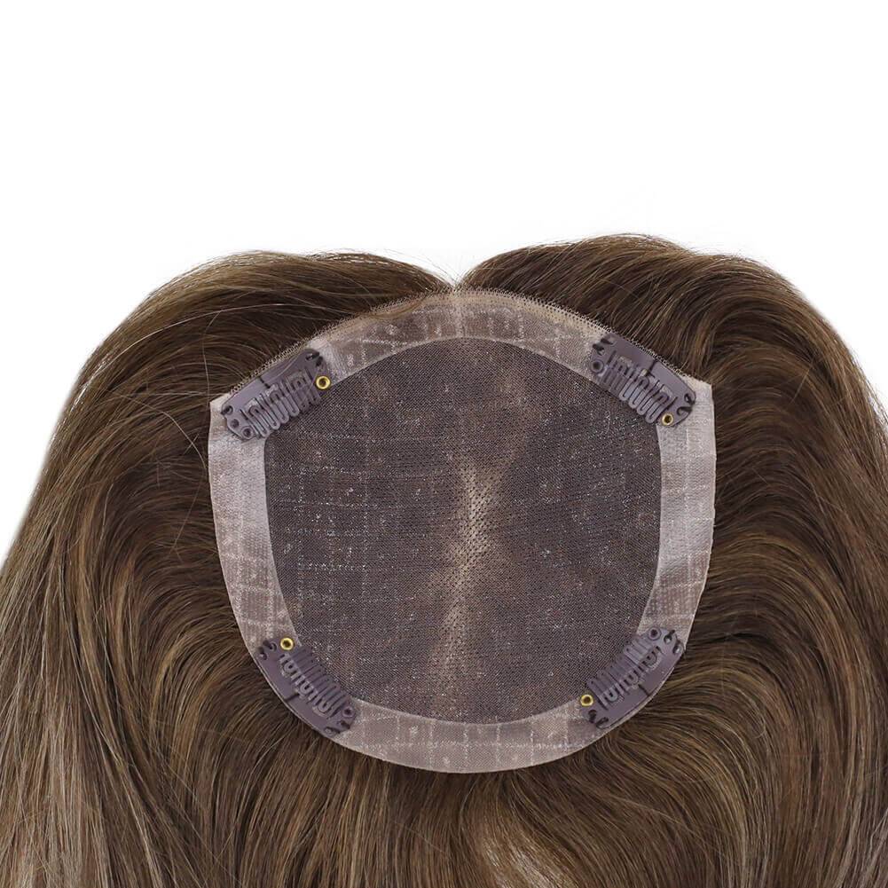  Topper Remy Human Hair Brown Hair Pieces 5"*5" Base (#4/27/4)piece