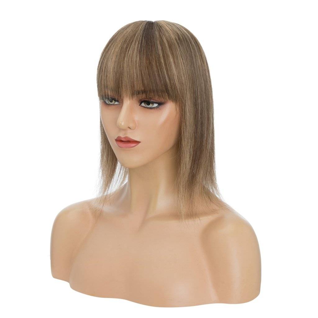  Human Hair Toppers For Women 100% Remy Topper With/Without Bangs 13*15CM Silk Base Clip In Topper 14inch - Blondepiece