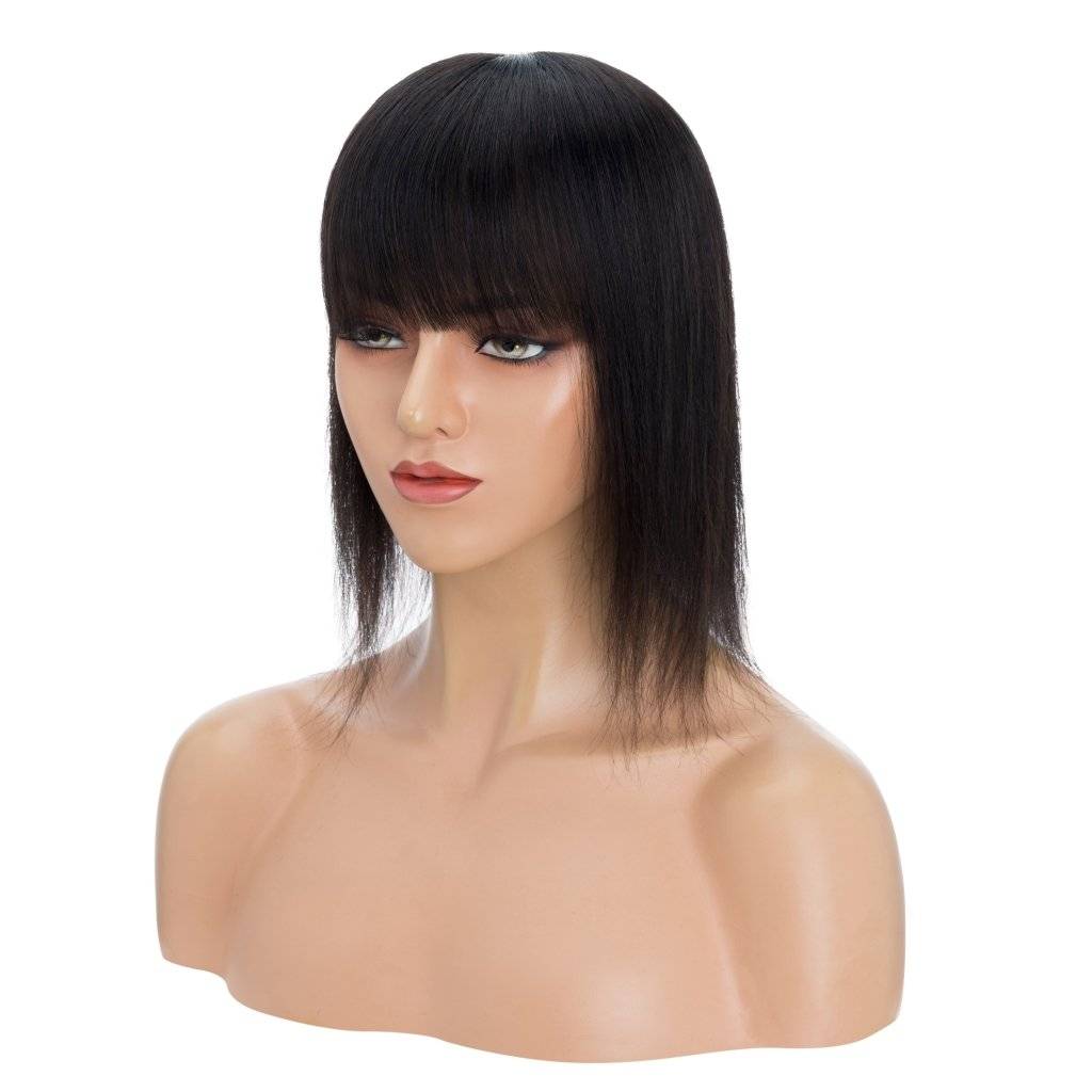  Human Hair Toppers For Women 100% Remy Topper With/Without Bangs 13*15CM Silk Base Clip In Topper 14inch - Blondepiece