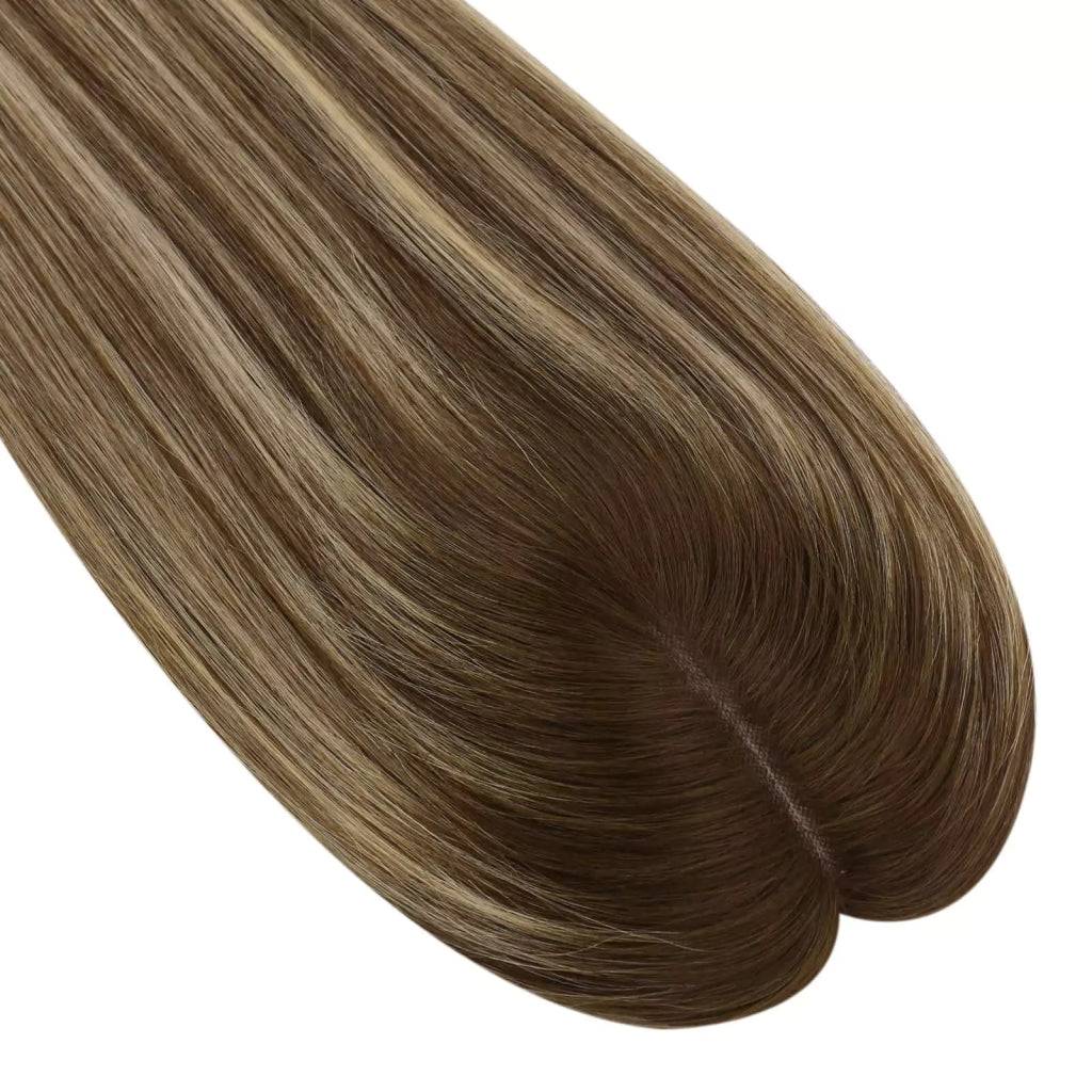  Topper Medium Base Balayage Brown Mixed Blonde Wigs Hair Piecepiece