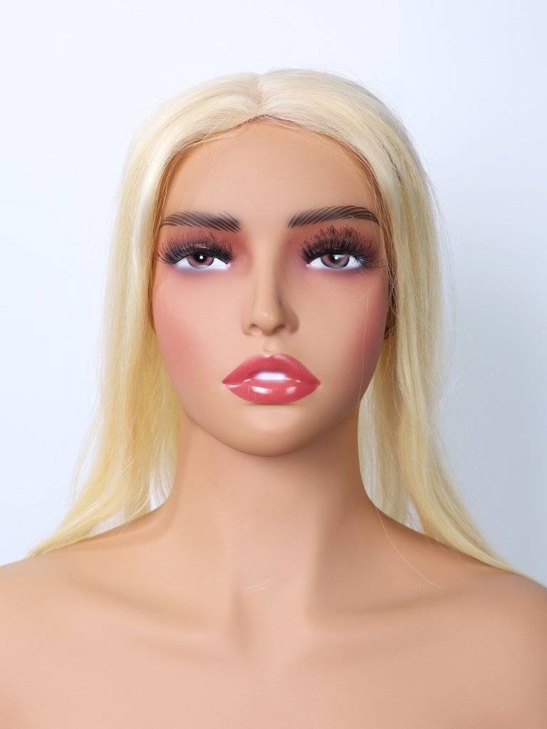  Human Hair Wigs Silk Top Base Hair s Without Bangs Off Blonde Color #613[Density Upgrade 180%]piece