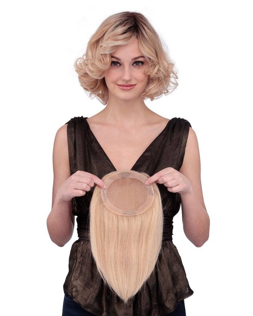  Blonde Wigs Hair Piece   Monofilament Human Hair Wigpiece