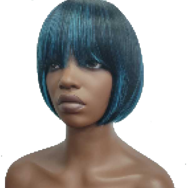 Headband Wig Synthetic Hair Wavy Hair Wig 8 Inches HI-BLUE