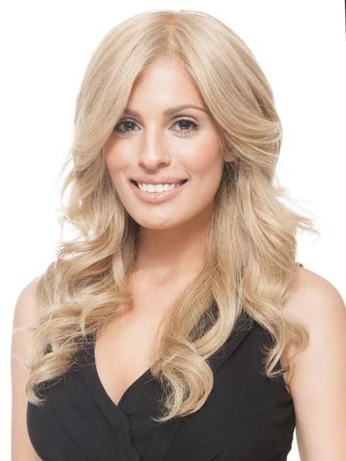 Wavy Long Platinum WIG Lace Front Cap Human Hair Wigs 20 Inches