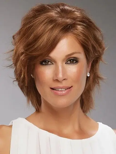 Short Wavy Fluffy Human WIG Hair Lace Front Cap 12 Inches