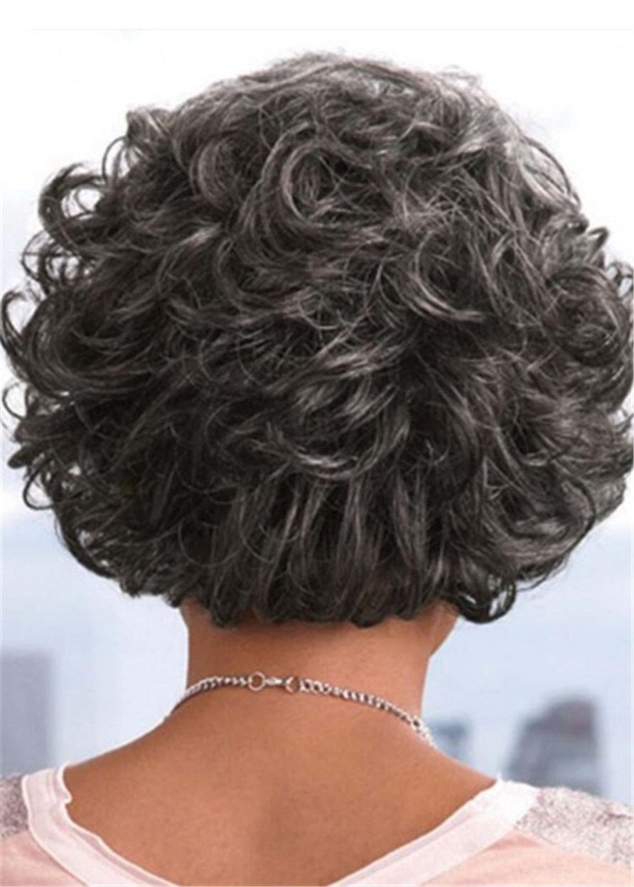 Short Bob Wig Synthetic Hair With Classic Layered Waves 12 Inches