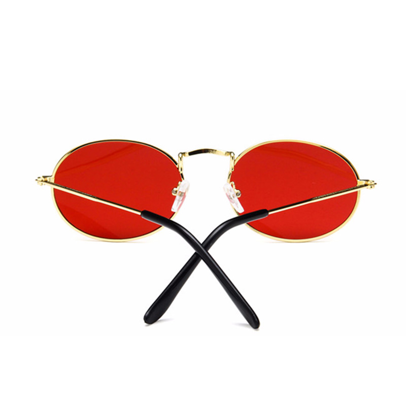 Fashion Style Women/Men's Unisex Metal Frame Resin Lens Oval Shape Sunglasses For Adult 6 Colors