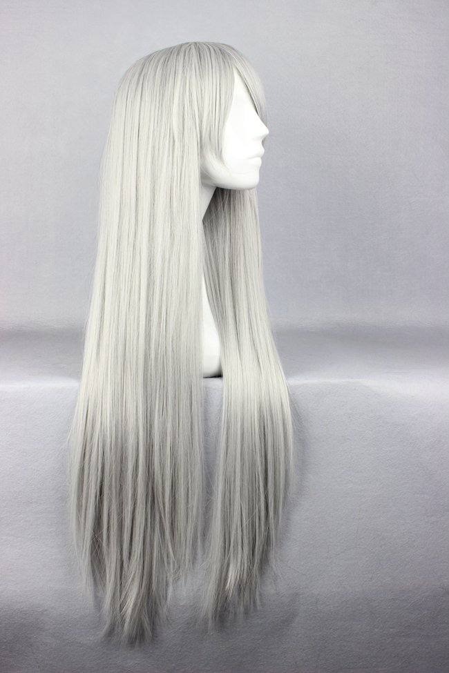 Final Fantasy Series Sephiroth Hairstyle Long Straight Silver Cosplay Wig 30 Inches