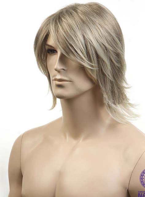 Gray Short Straight Synthetic Wig for Men 10 Inches