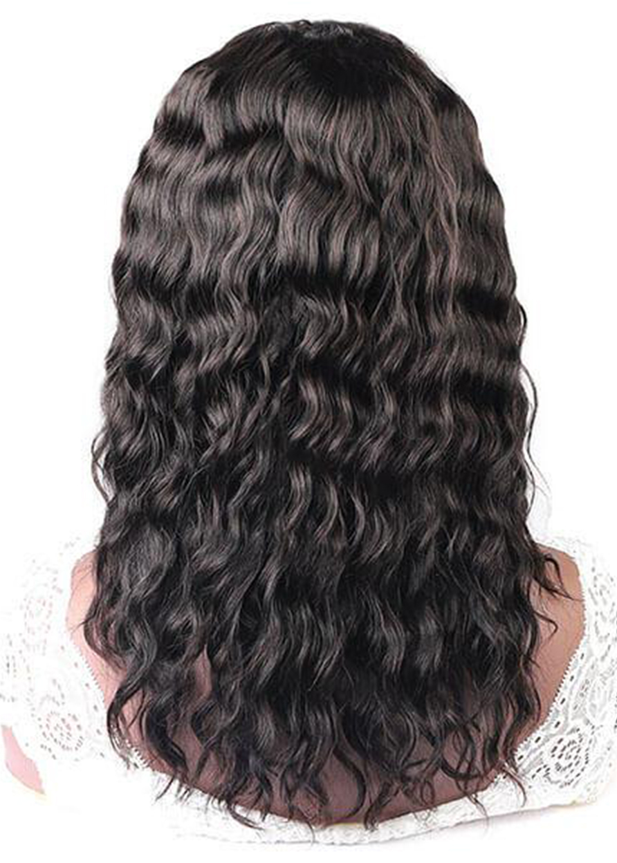 Wet And Wavy Hair Wigs Water Wave Middle Part Pre Plucked Lace Front Wigs 18Inch