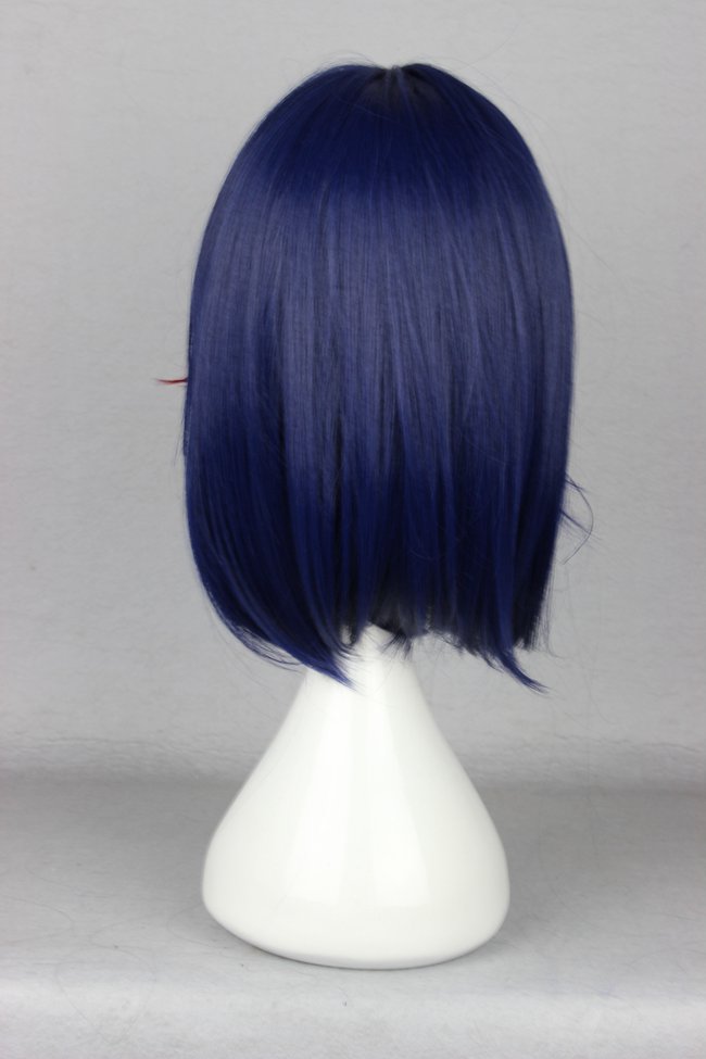 KILL la KILL Hairstyle Medium Straight Blue with Red Highlights Cosplay Wig