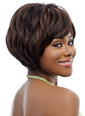 Full Bang Bob Hairstyle Short Straight Synthetic Capless Wigs about 10 Inches