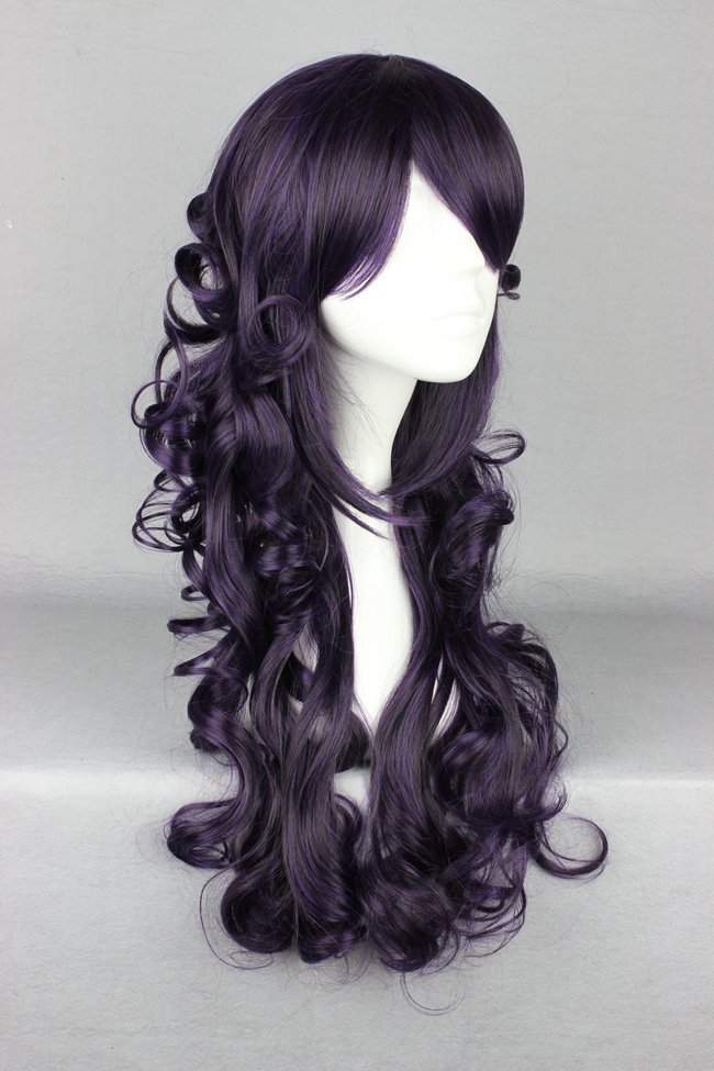 Japanese Lolita Style Long Wave Black Color Cosplay Wigs 26 Inches