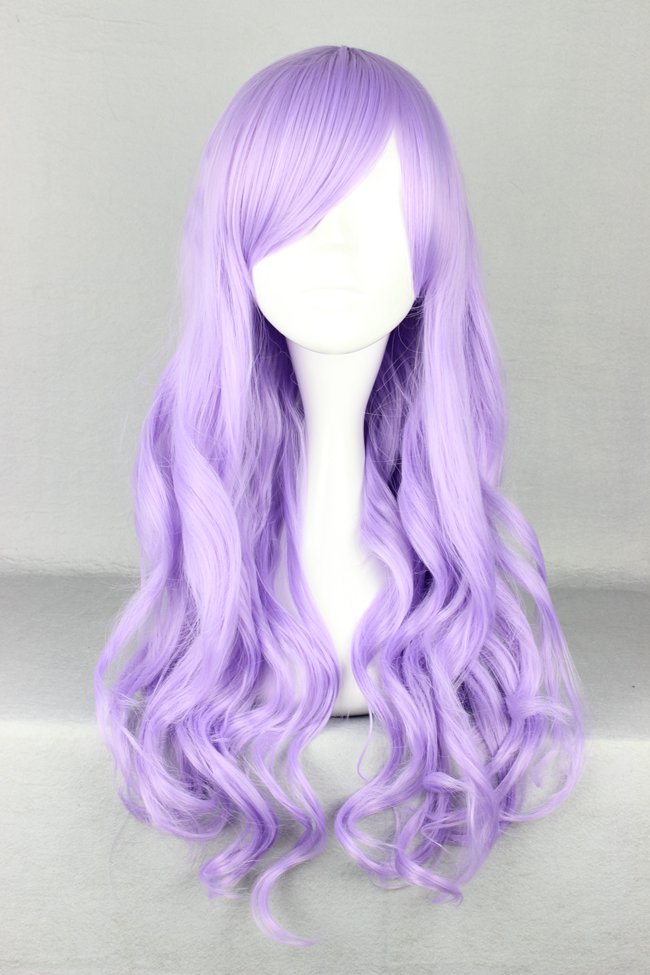 Japanese Lolita Style Long Wave Purple Color Cosplay Wigs 28 Inches