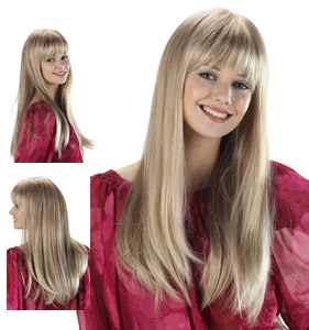 100% Real Human Hair Long Straight Blonde 20 Inches Wig