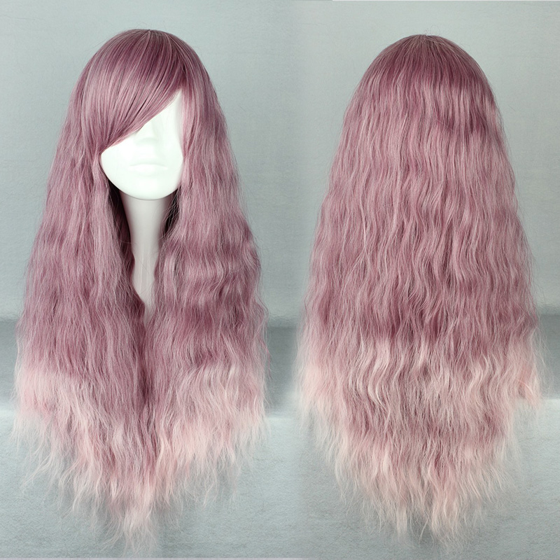 Japanese Lolita Style Mixed Color Purple and White Cosplay Wigs 28 Inches