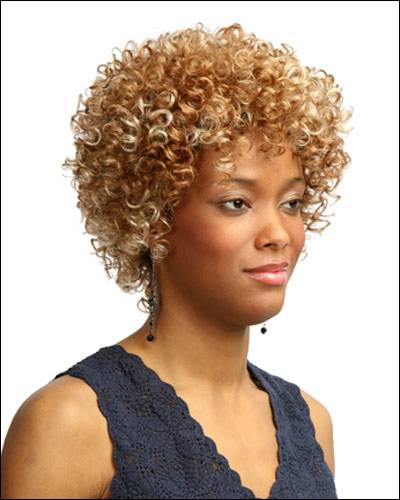 New Hairstyle Graceful Short Curly Blonde African American Wig 8 Inches