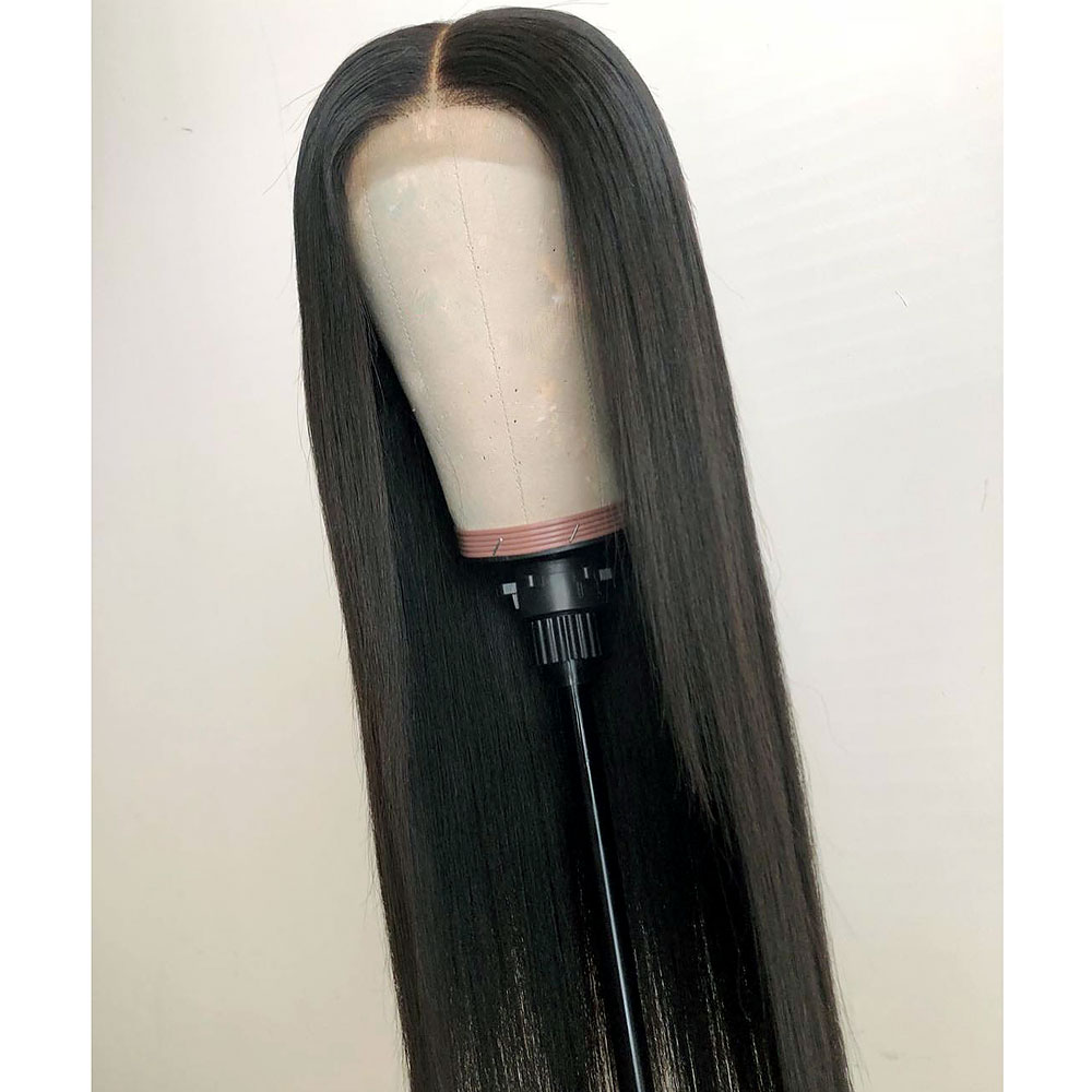 Long Middle Part Synthetic Straight Hair Lace Front Wig 24 Inches