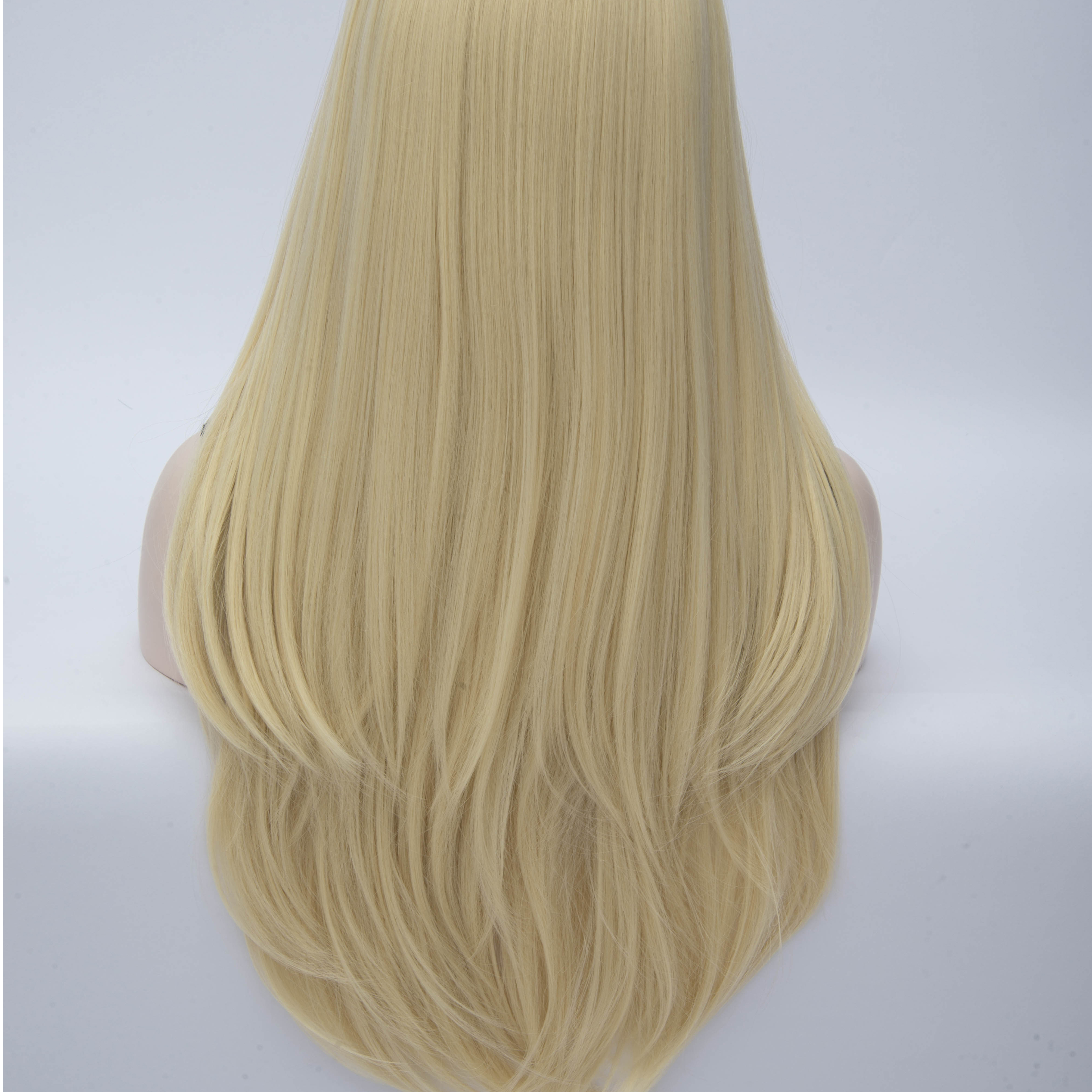 Light Blonde U-Style Long Straight Anime Hair Cosplay Party Wig 28 Inches