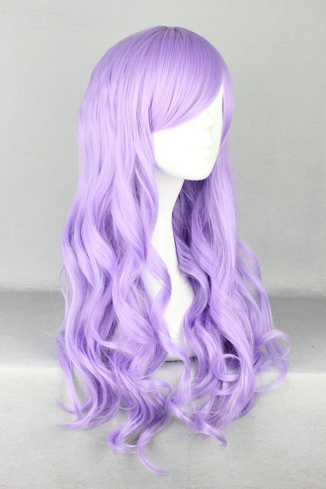 Japanese Lolita Style Long Wave Purple Color Cosplay Wigs 28 Inches