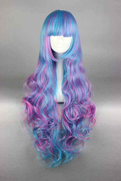 Lovely Lolita Long Curly Mixed Color Cosplay Wig