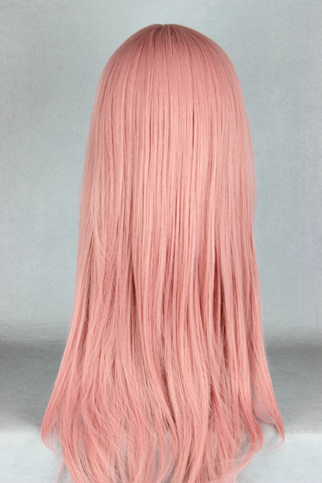 Japanese Middle Straight Rose Pink Cosplay Wigs 22 Inches