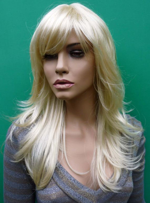 Hot Sale Top Quality Heat Resistant Synthetic Wig 20 Inches Loose Wavy Bleach Blonde
