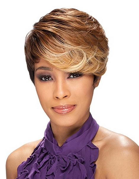 Specially-designed Afro Hairstyle Short Wavy Mixed Color Wig for Fashion Lady