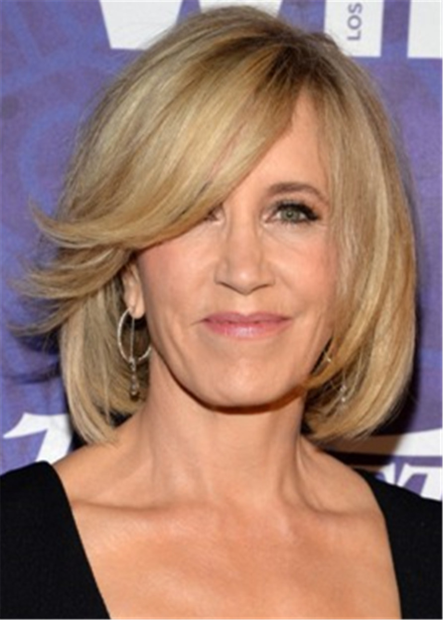 Felicity Huffman Hairstyle Bob Wig Synthetic Hair Capless Wig 14 Inches