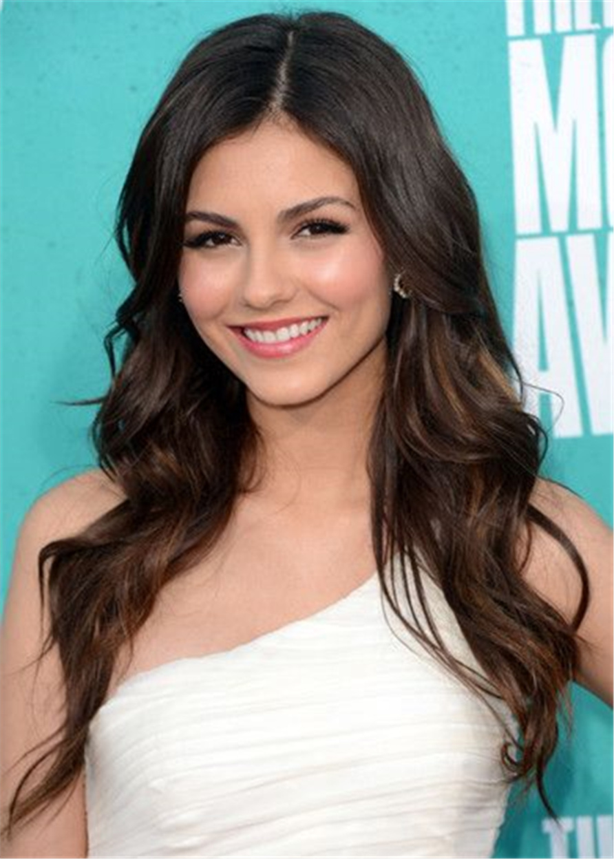 Victoria Justice Long Wavy Cut Synthetic Hair Lace Front Wig
