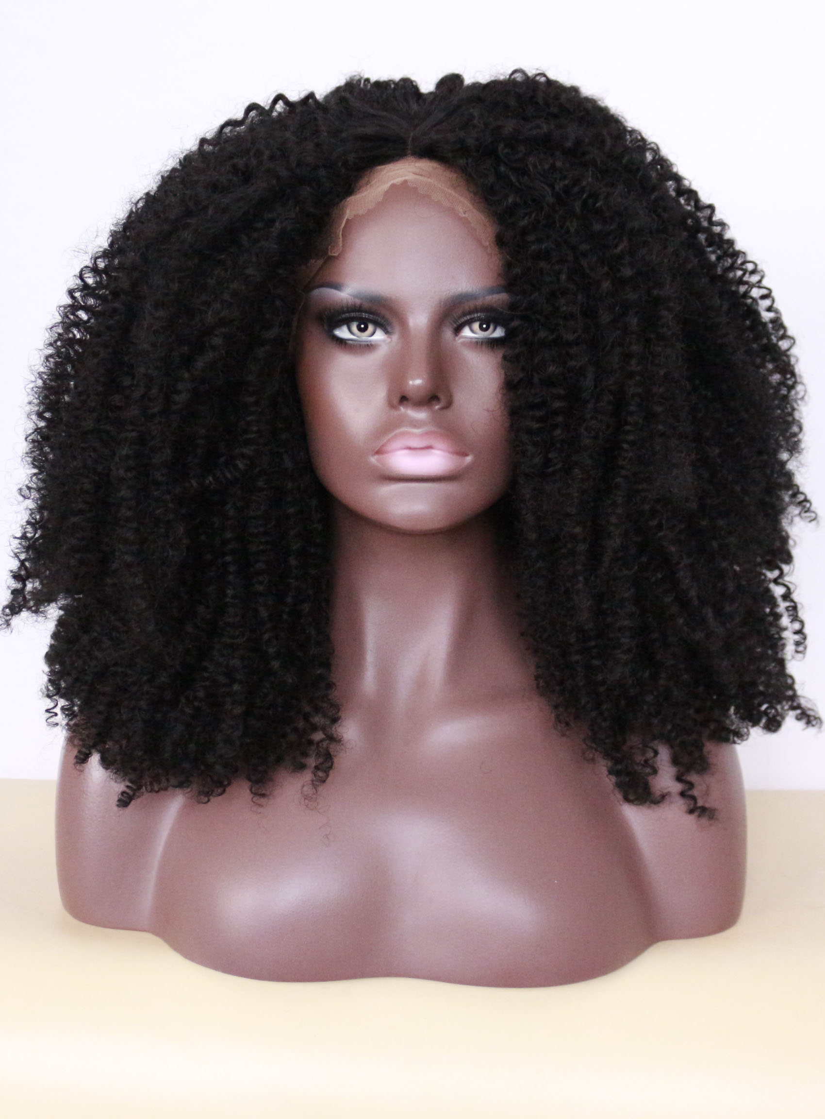 Black Women Kinky Curly Lace Front 150% Density Synthetic Wigs 14 Inches