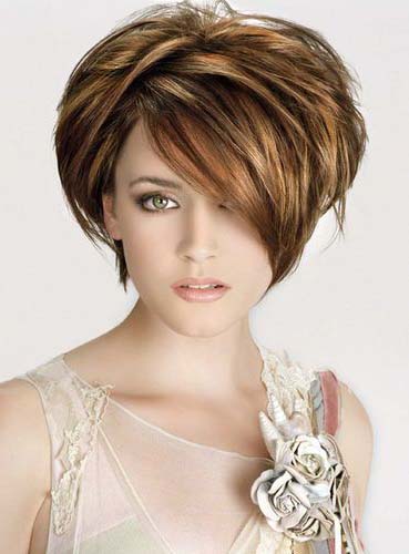 Unique Short Layered Straight Monofilament Top Human Hair Wig 8 Inches