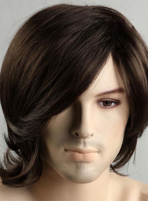 Comfortable Medium Wave Synthetic Wig for Men 12 Inches