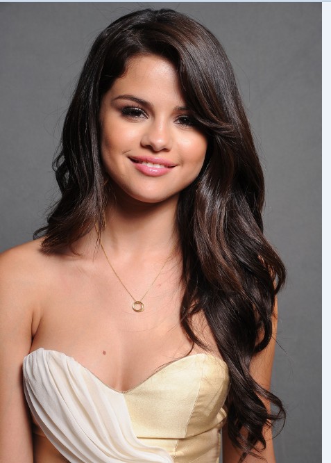 Teen idol Selena Gomez's Long Wavy Hairstyle Lace Wig 24 Inches 100% Human Hair