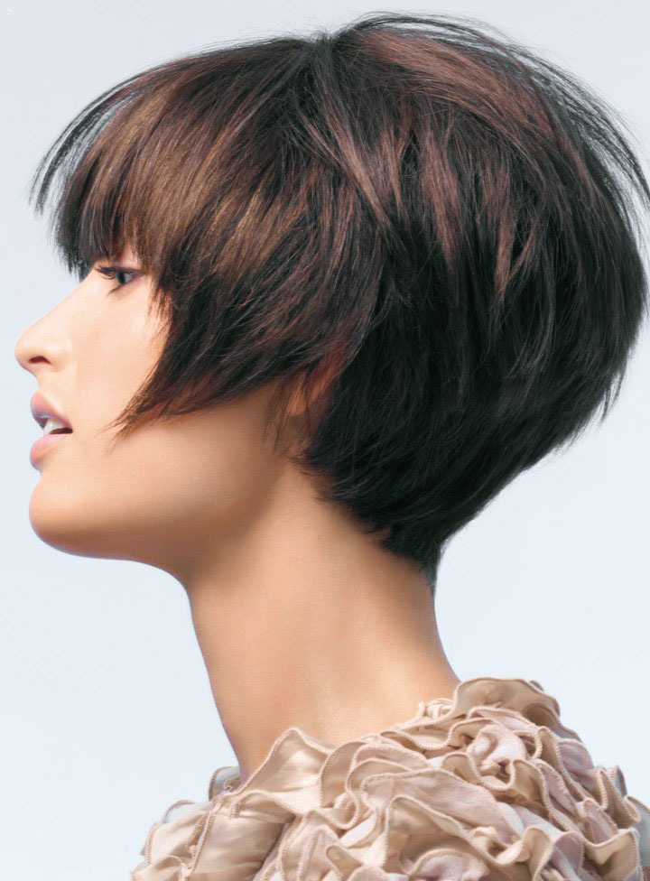 Top Quality Chic Straight Cool Short 100% Human Hair Wig with Layered Cut