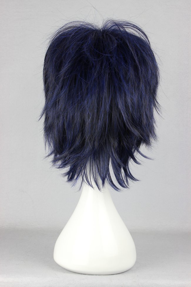 Prince of Tennis Hairstyle Short Layered Straight Navy Cosplay Wig 14 Inches