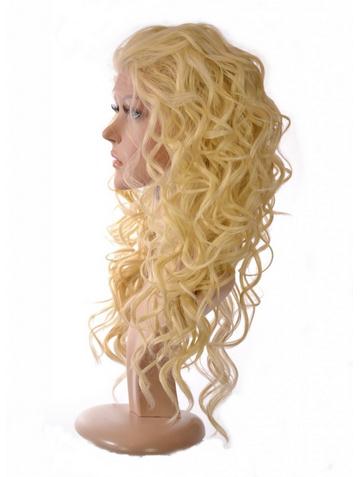 New Fashion Custom Long Curly Blonde Lace Wig 24 Inches
