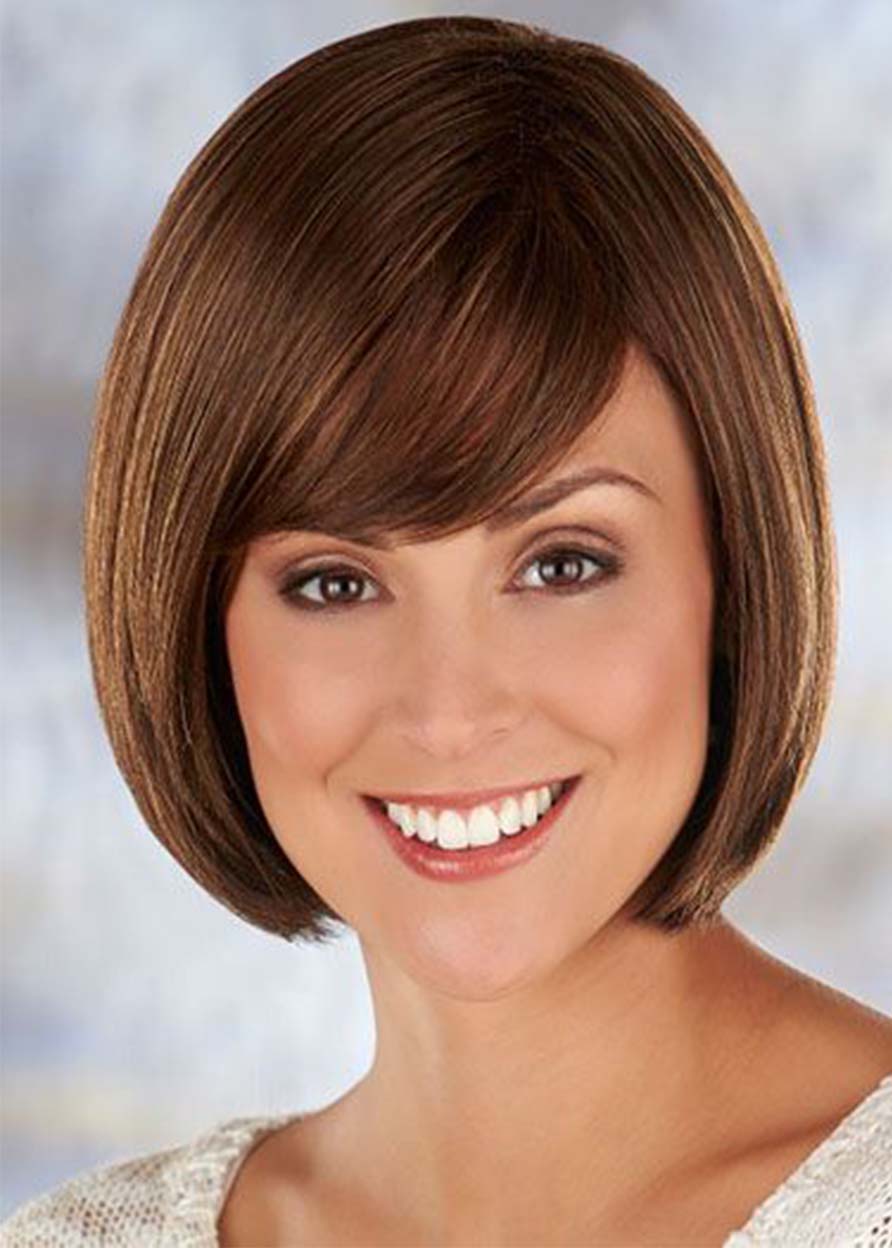 Women's Short Bob Hairstyle Straight Bob Synthetic Hair Capless Wigs 10Inch