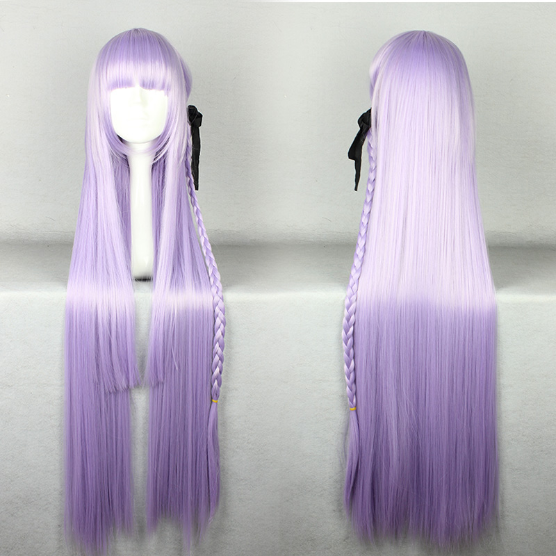Japanese Dangan-Ronpa Series Kirigiri Kyouko Light Purple Color Cosplay Wigs 40 Inches