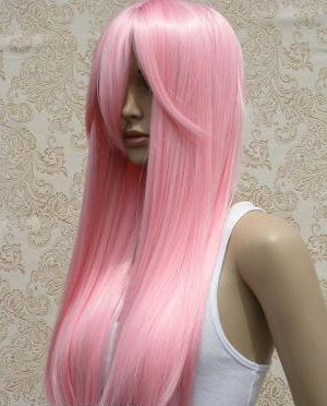 Custom Cool Amazing Long Straight Pink Wig for Cosplay