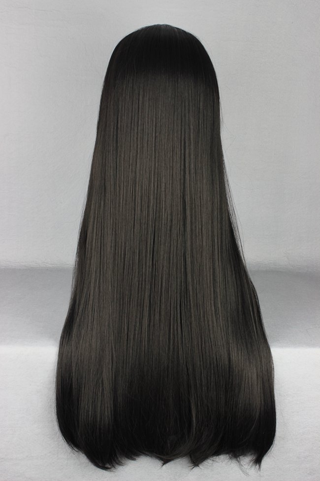 Japanese Lolita Style Long Straight Black Color Cosplay Wigs 28 Inches