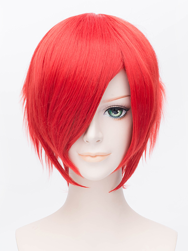 Cosplay Short Bob Straight Red Wig 12 Inches