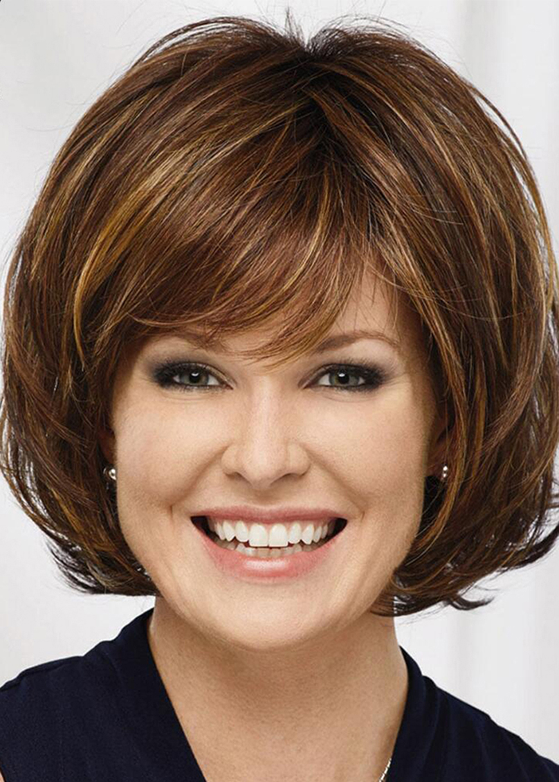 Sexy Women's Short Layered Wavy Hairstyle Synthetic Hair Capless Wigs 12Inch