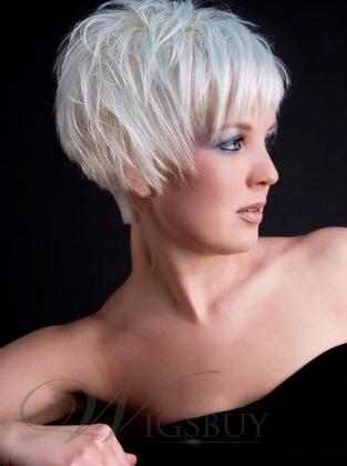 Short Pixie Cut Hairstyles Women's 613 Blonde Straight Human Hair Capless Wigs 10 Inches